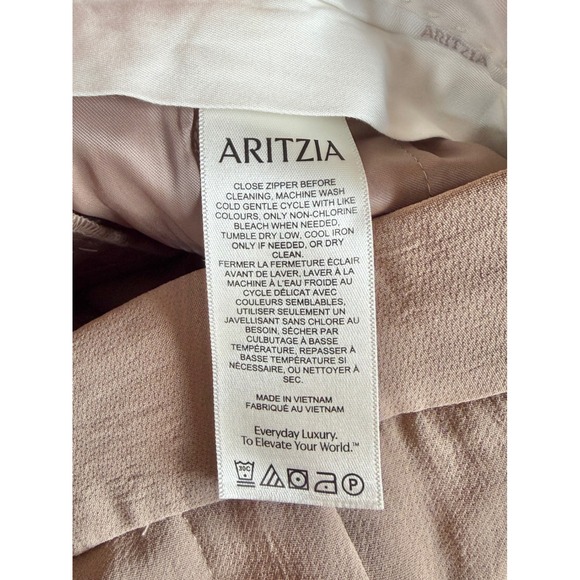 Aritzia The Effortless Wide Leg High Rise Trouser Pant Nomad Taupe Size 12 NWT - Picture 14 of 14